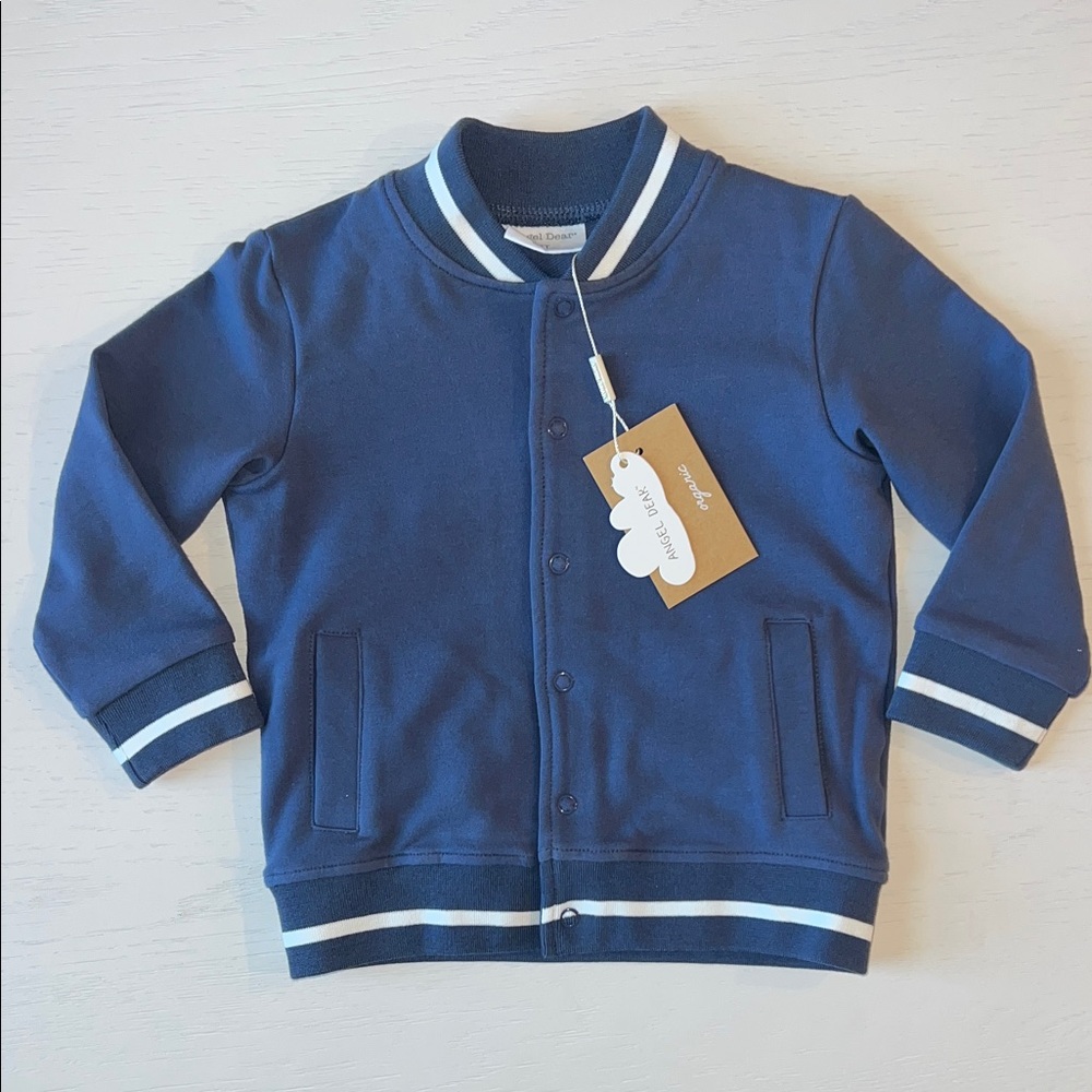 Angel Dear Organic Cotton Letterman Jacket French Terry Sweatshirt 5